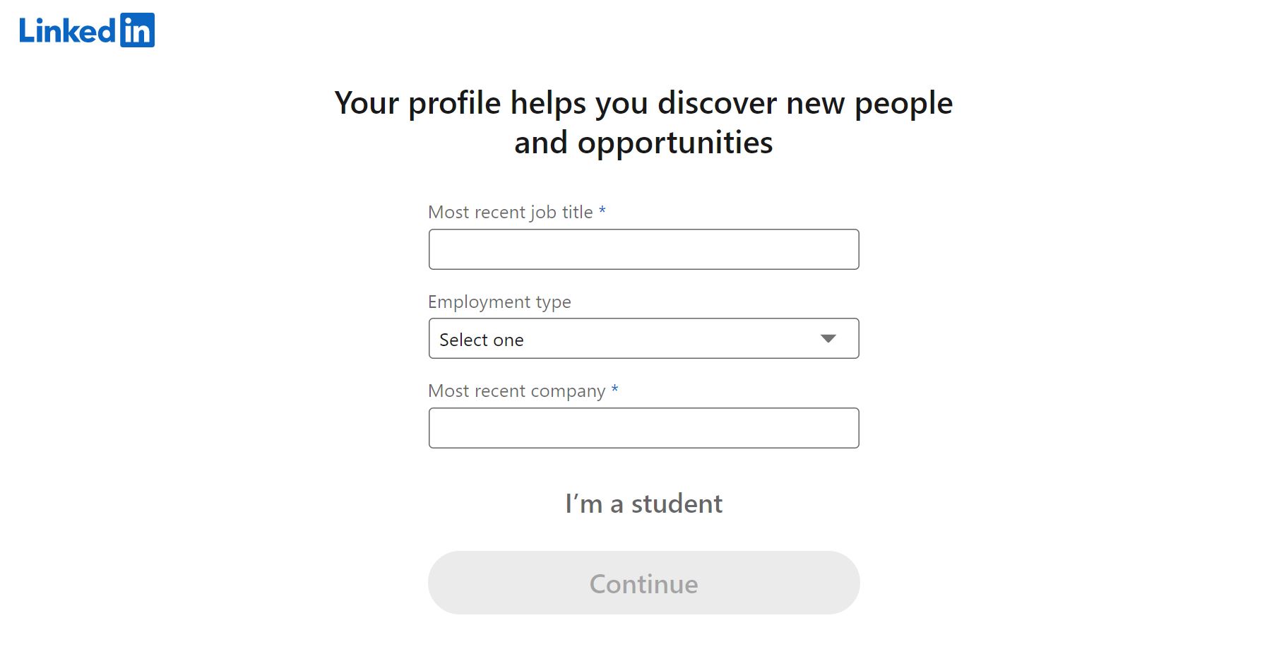 Enter current job detail