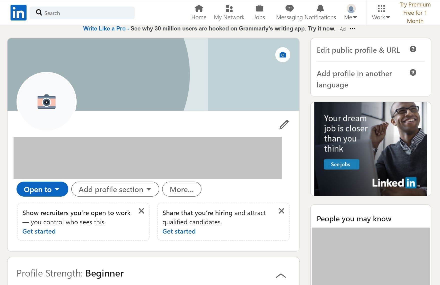 プロフィールページ