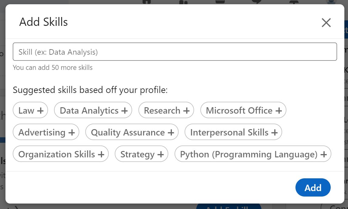 スキルの追加フォーム